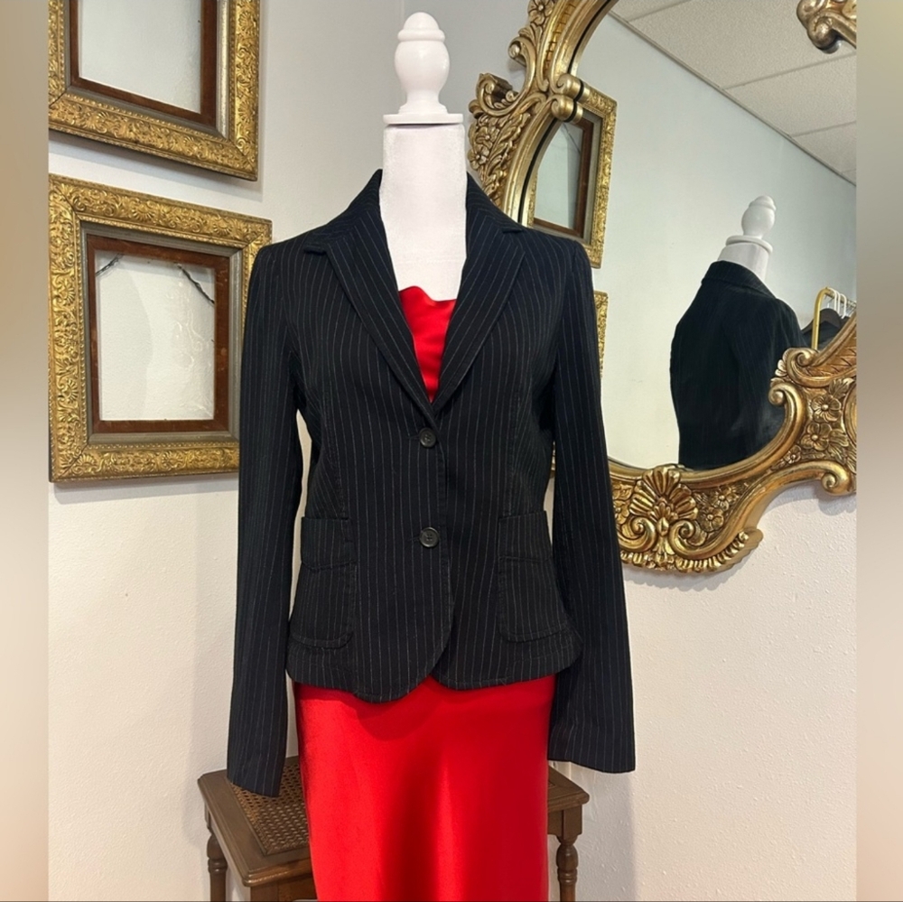 Banana Republic Navy Pinstripe Blazer - Size 8